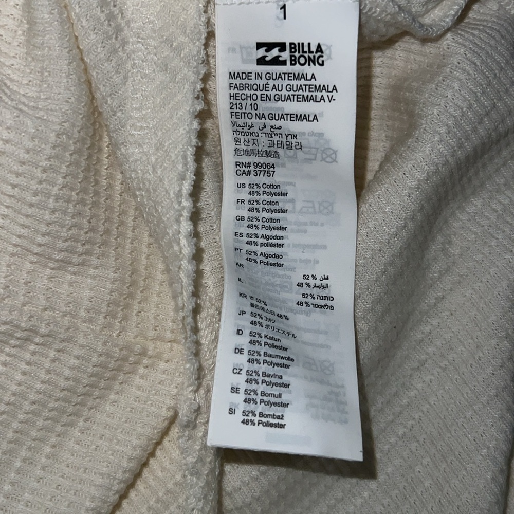 Billabong New Any Day Henley Thermal Waffle Knit Button Top - Picture 10 of 10